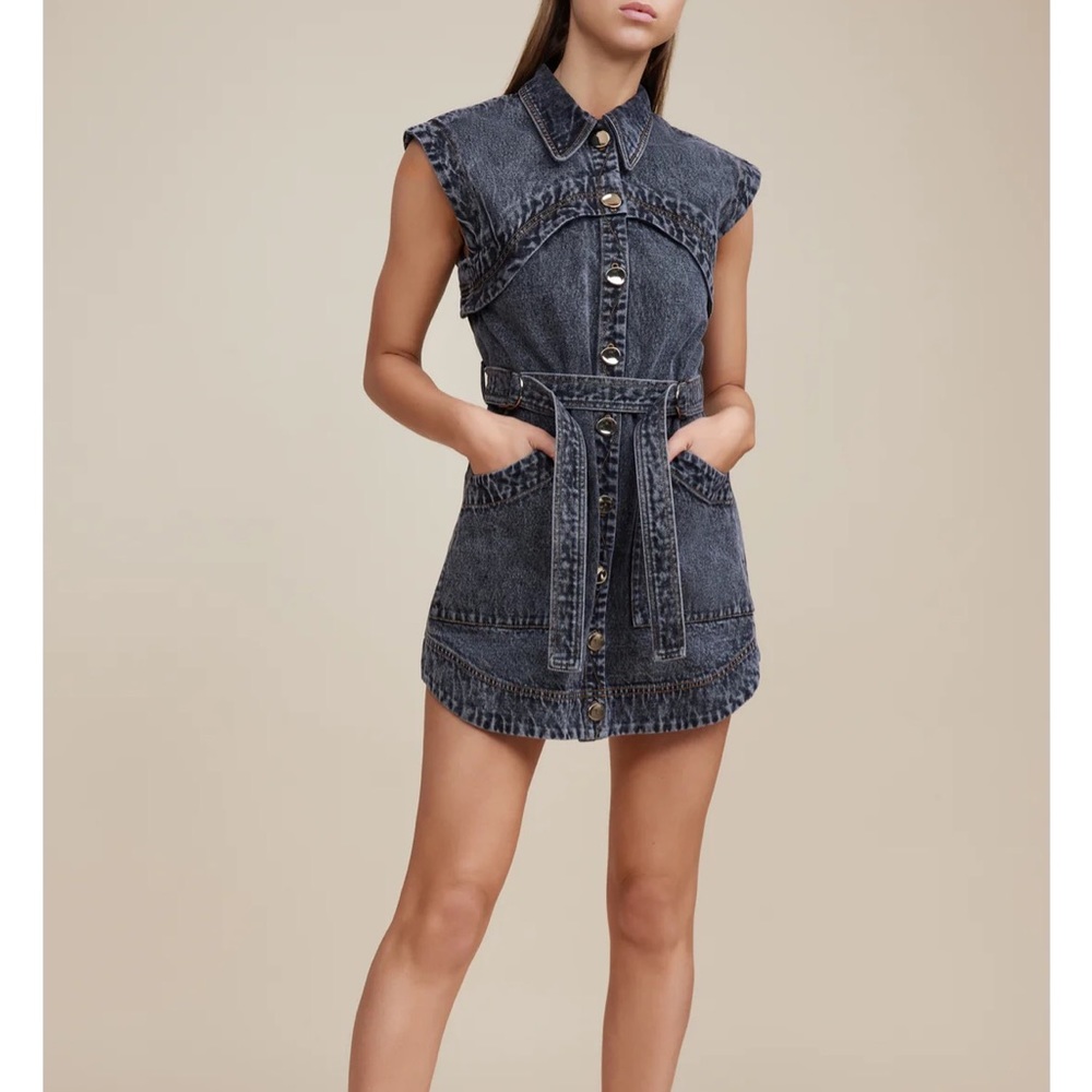 Acler Dark Washed Denim Mini Dress